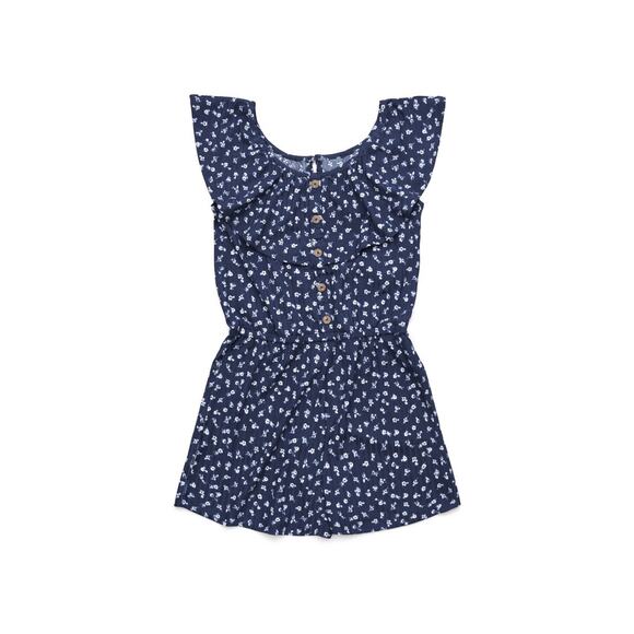 Lot Of 2 Justice Floral Ruffle Sleeveless Elastic Waist Girls Romper Size M 10 - Picture 11 of 15